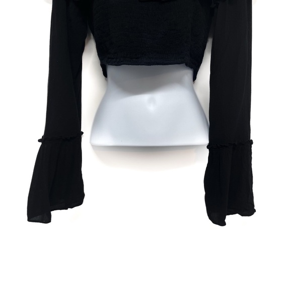 Anthropologie Kimchi Blue Kimora Smocked Off the Shoulder Ruffle Crop Top - Picture 5 of 9